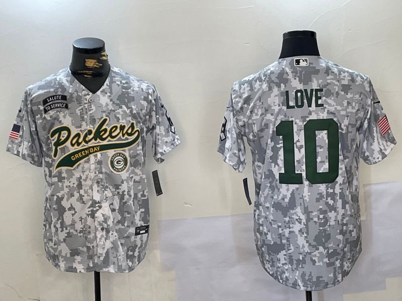 Men Green Bay Packers #10 Love Nike Arctic Camo 2024 Salute to Service Limited NFL Jersey style 3